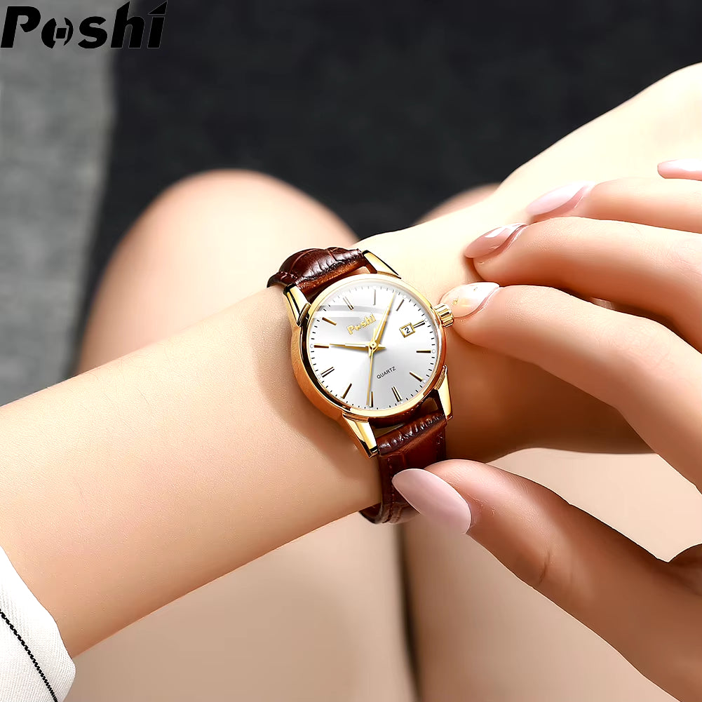 Fashion Watch for Women Luxury Leather Strap Simple Quartz Watches Original Design Waterproof Calendar Casual Laides Clock