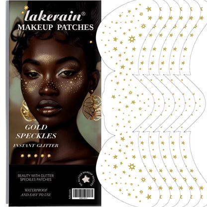 Gold Glitter Skincare Freckles Face Tattoo 6 Sheets/Box for Women Girls Perfect for Halloween Party Makeup