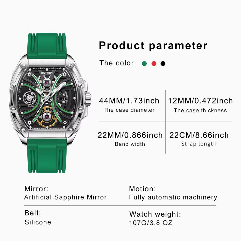 Men'S Watches Automatic Mechanical Watches Sapphire Mirror Luminous Indication Waterproof Casual Fashion Temperament