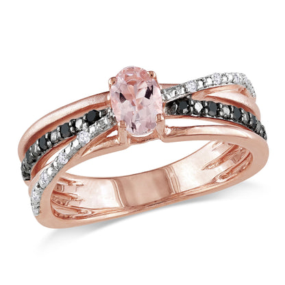 Women'S Morganite Rose Gold Plated Ring