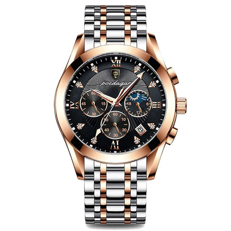 Men Watches Stainless Steel Top Luxury Fashion Business Wristwatch Waterproof Luminous Quartz Watches Relogio Masculino