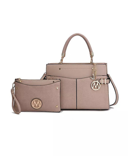 Tenna Satchel Bag with Wristlet by Mia K