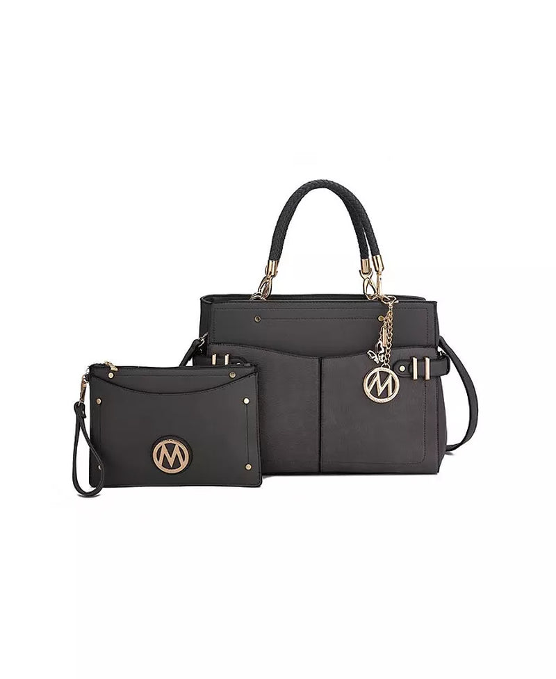 Tenna Satchel Bag with Wristlet by Mia K