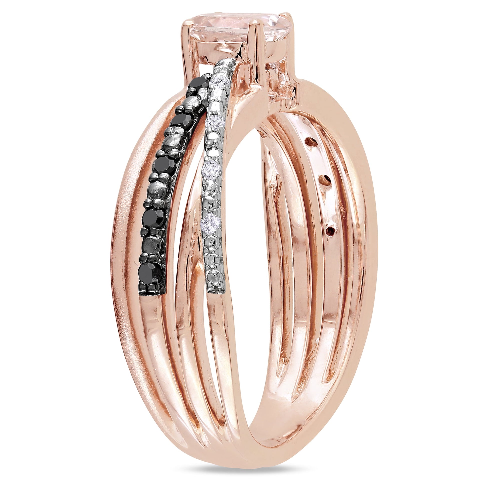 Women'S Morganite Rose Gold Plated Ring