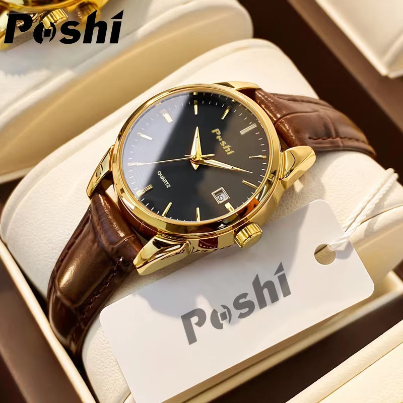 Fashion Watch for Women Luxury Leather Strap Simple Quartz Watches Original Design Waterproof Calendar Casual Laides Clock