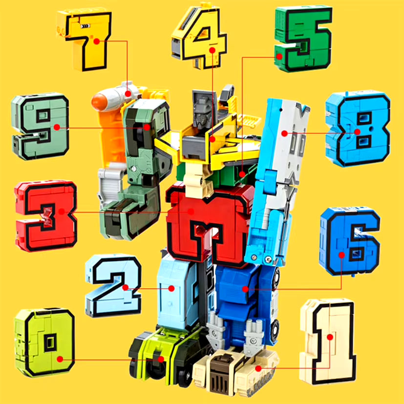 Assembling Building Blocks Educational Toys Action Figure Transformation Number Robot Deformation Robot Toy for Children