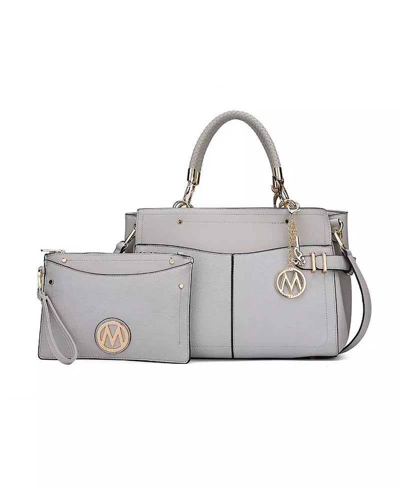 Tenna Satchel Bag with Wristlet by Mia K